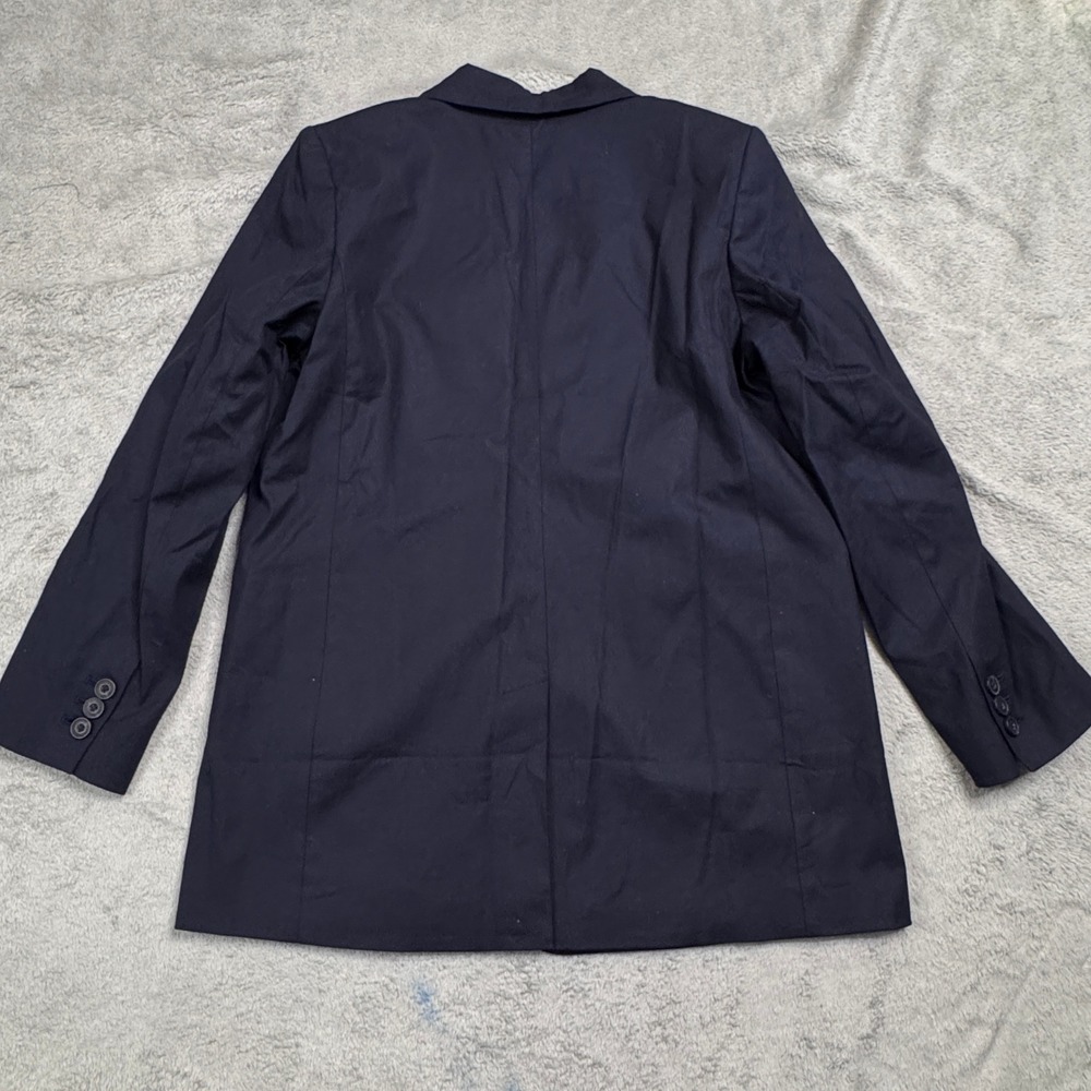 NWT Talbots Women's Navy Blue Cotton Linen Blend Single Button Blazer Size 10 - Picture 5 of 13